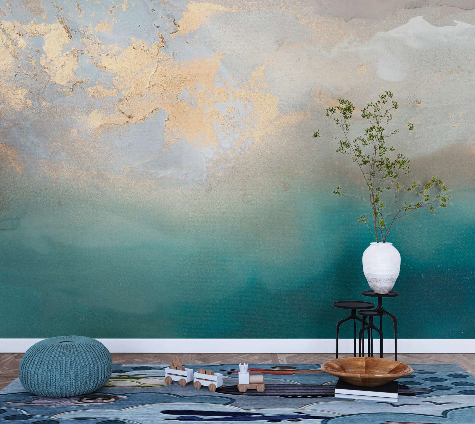 Papier peint Des vagues turquoises qui se déchaînent avec violence