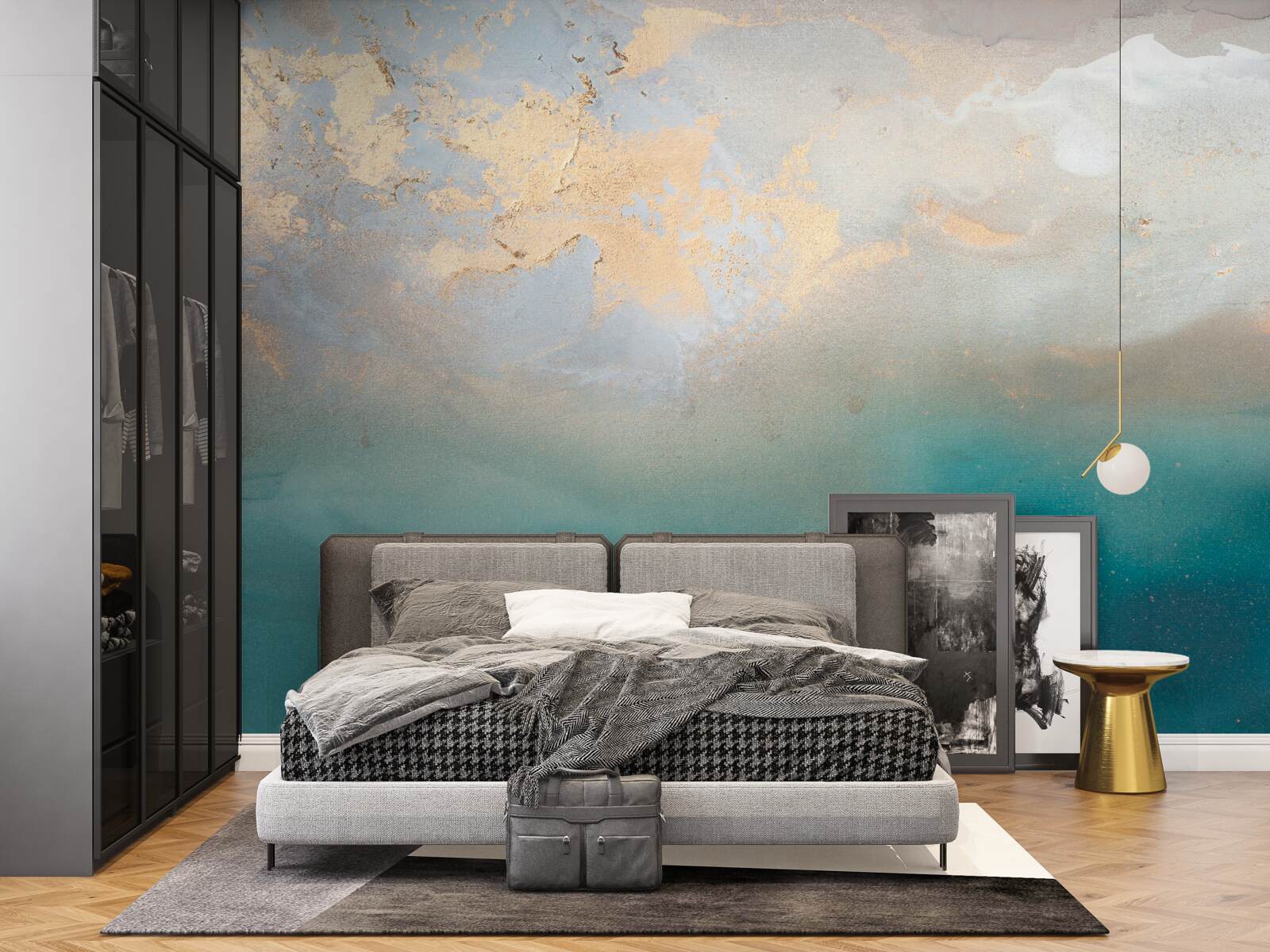 Papier peint Des vagues turquoises qui se déchaînent avec violence