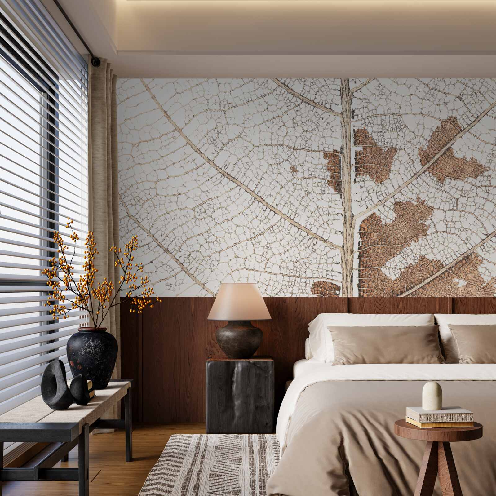 Papier peint feuille d'automne avec une texture unique