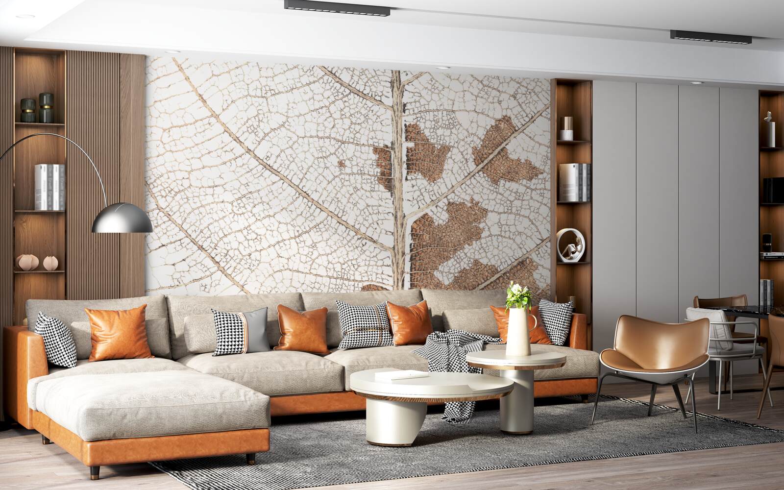 Papier peint feuille d'automne avec une texture unique