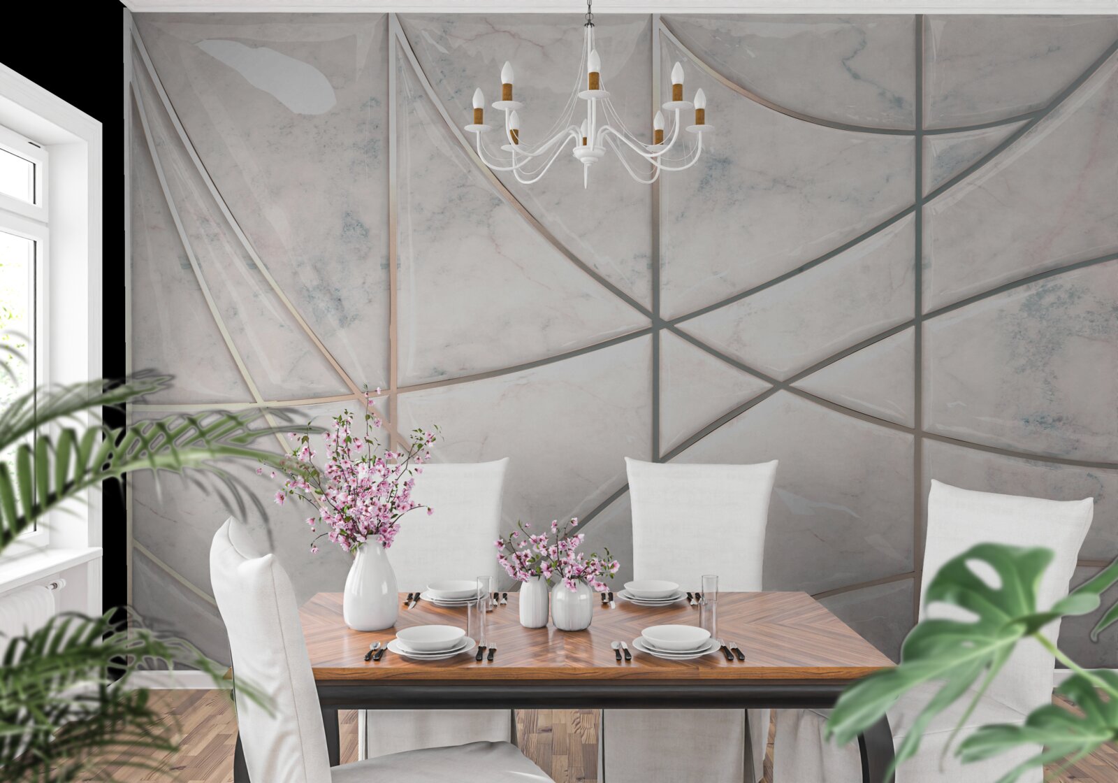 Papier peint les courbes douces sont placées sur un fond clair