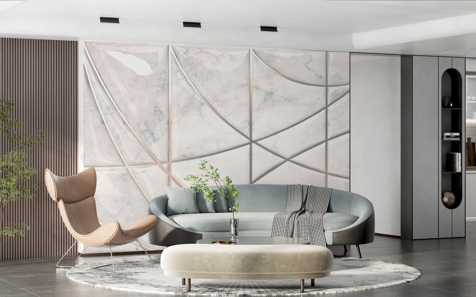 Papier peint les courbes douces sont placées sur un fond clair