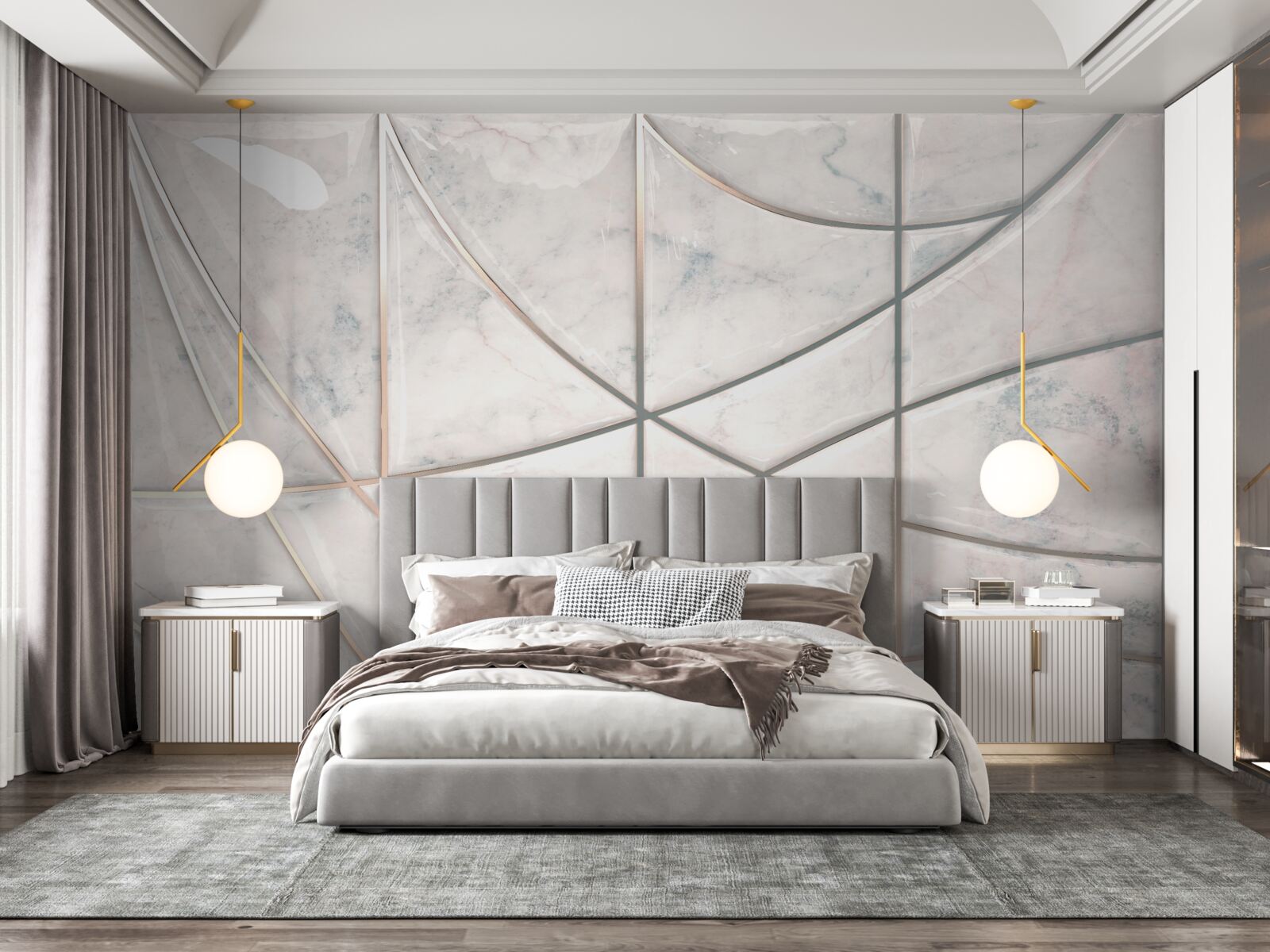 Papier peint les courbes douces sont placées sur un fond clair