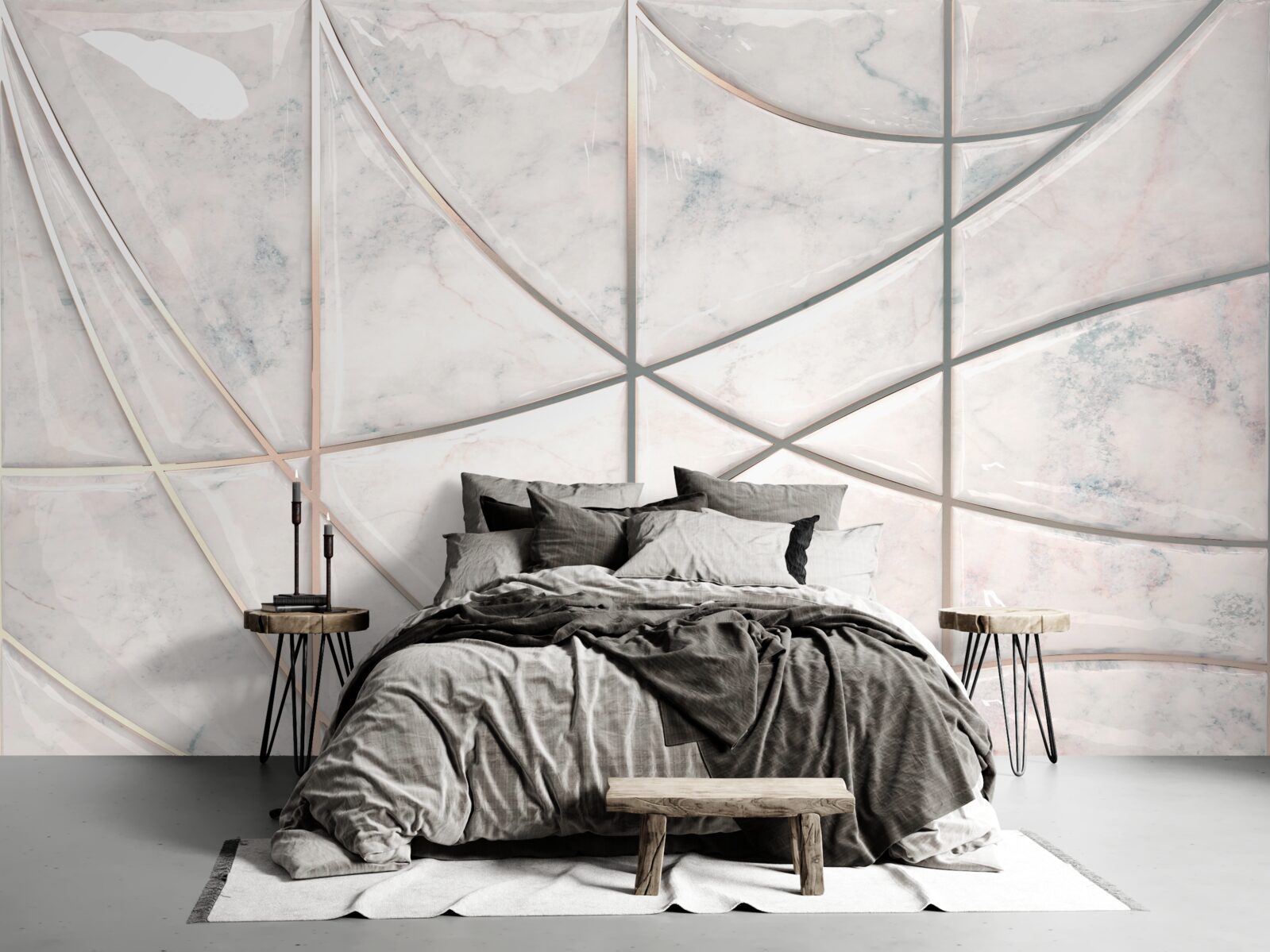 Papier peint les courbes douces sont placées sur un fond clair