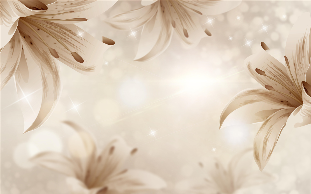 Papier peint bouquet doux de lys lumineux