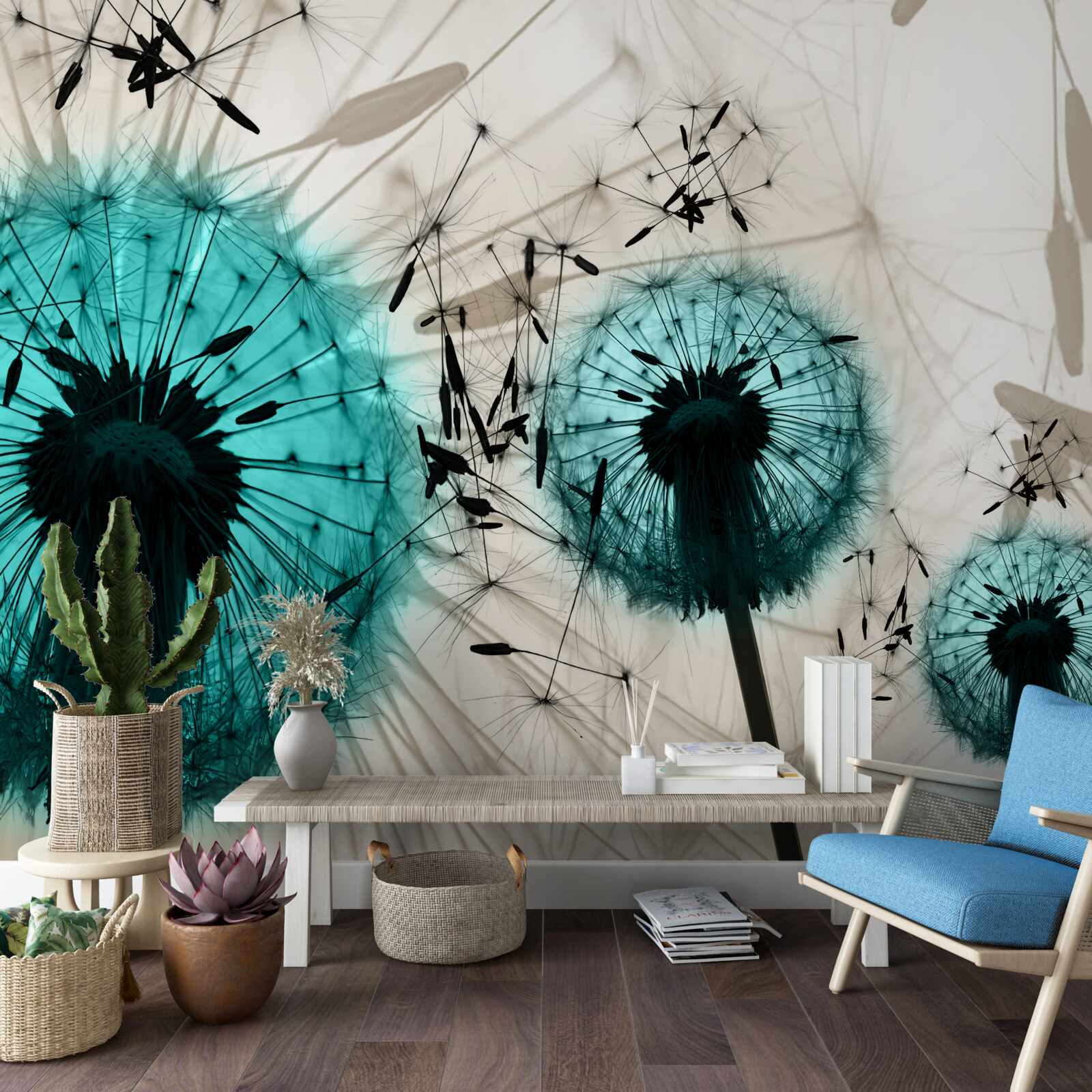 Papier peint gros plans de pissenlits