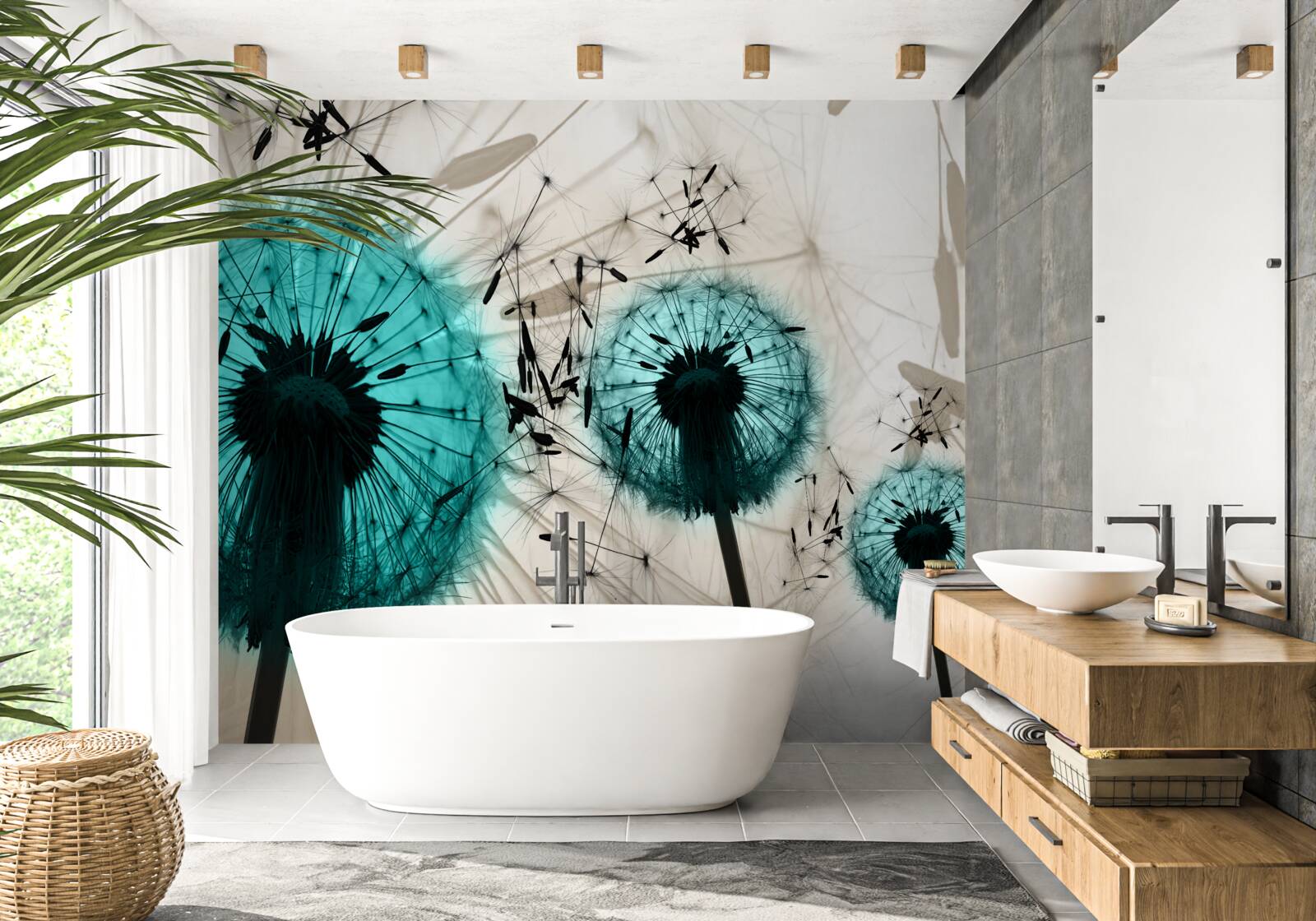 Papier peint gros plans de pissenlits