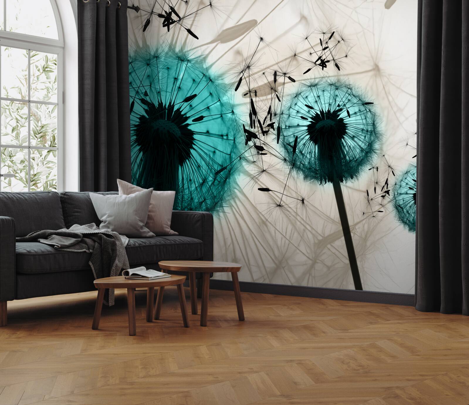 Papier peint gros plans de pissenlits