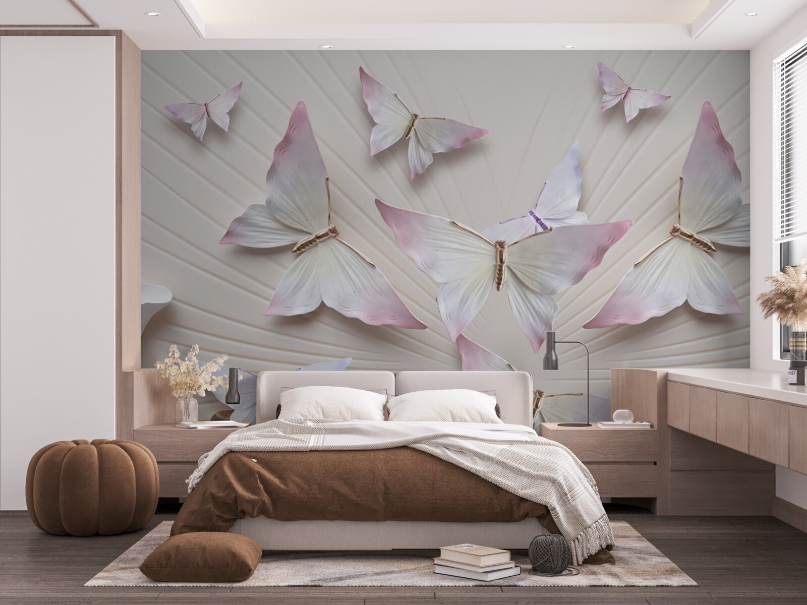 Papier peint volée de papillons s'élevant vers le ciel