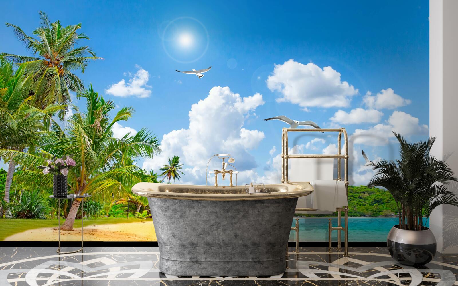 Papier peint la mer et la plage sont magnifiques