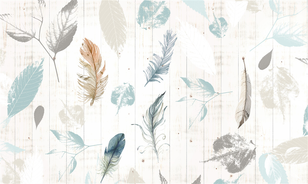 Papier peint Traces de feuilles tropicales d'automne