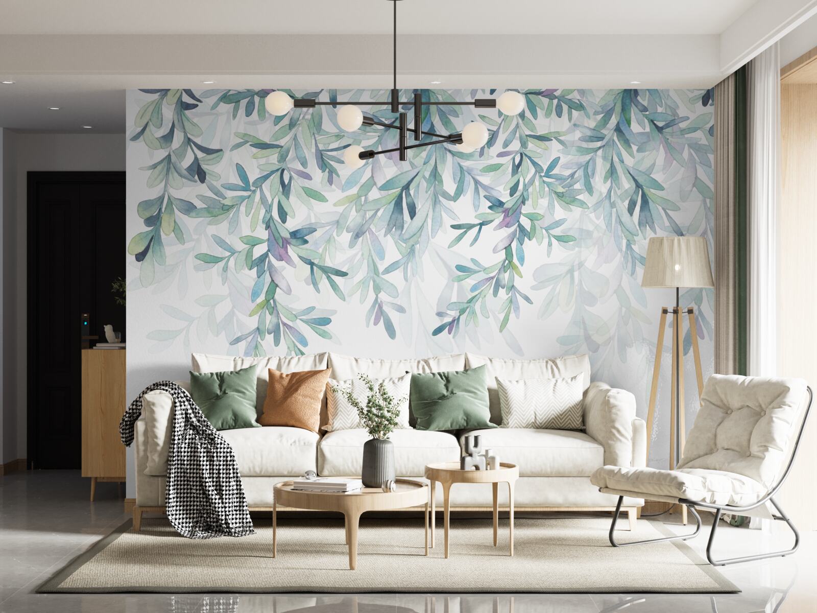 Papier peint les feuilles des branches deviennent vertes