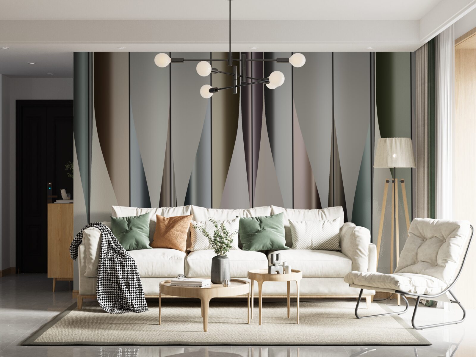 Papier peint Planche de parquet posée verticalement avec des extrémités pointues