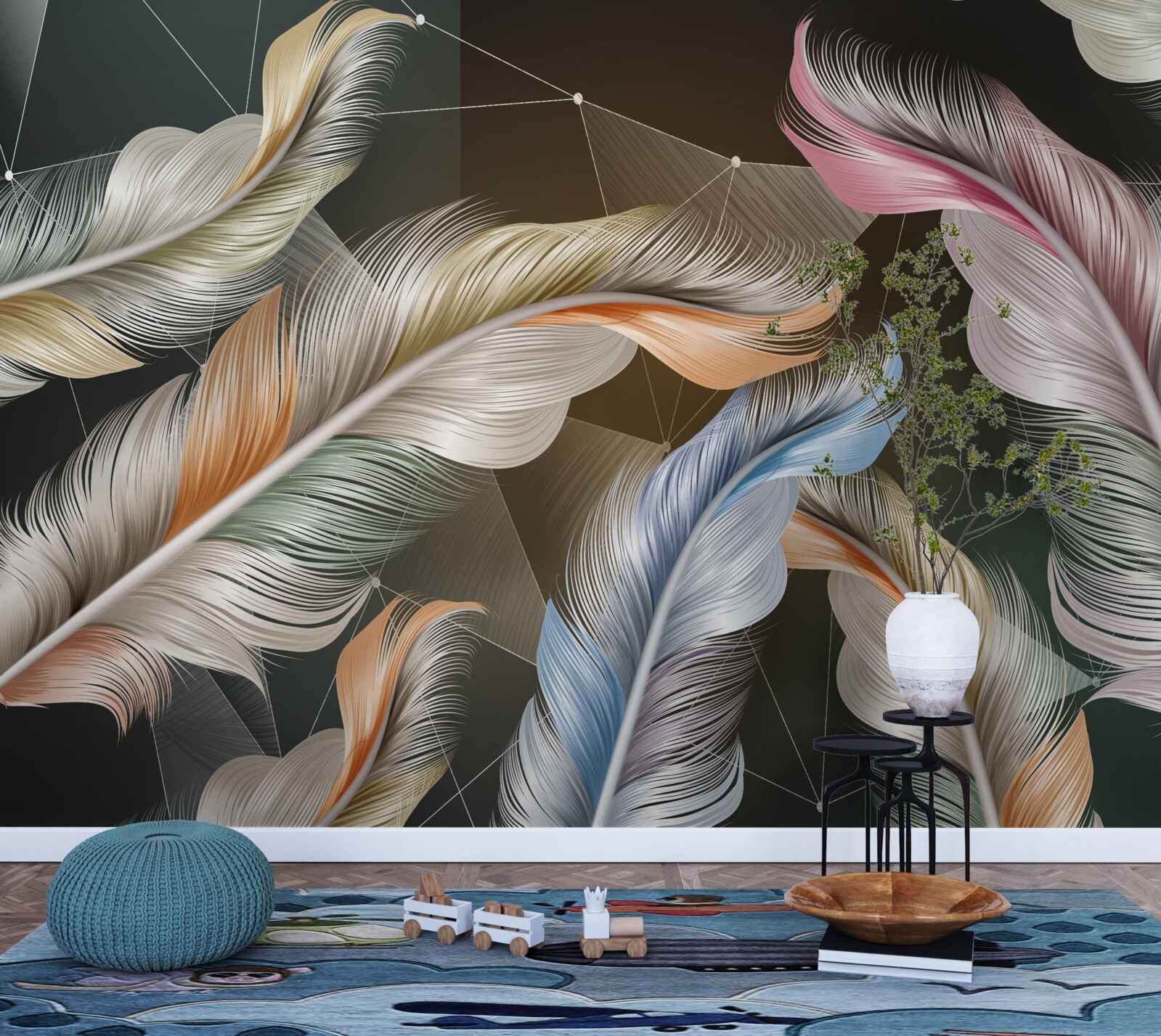 Papier peint un soupçon de couleurs vives dans le ciel nocturne