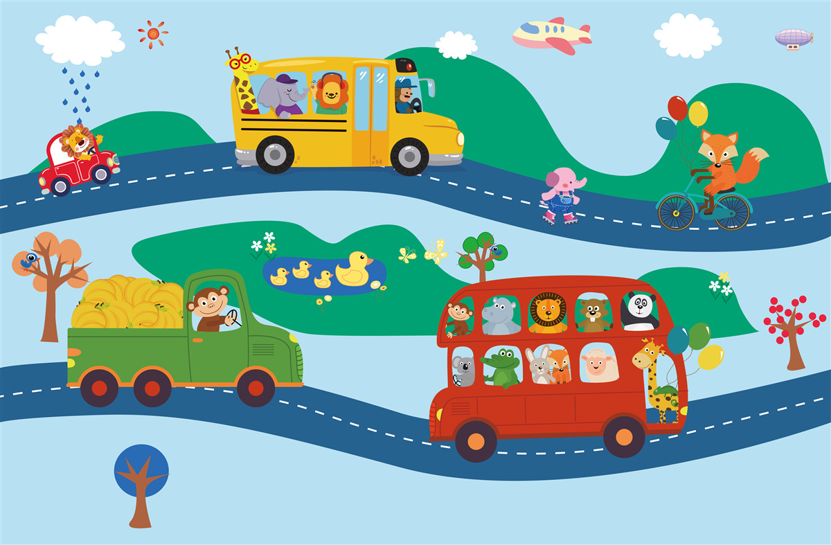 Papier peint les animaux sont transportés par