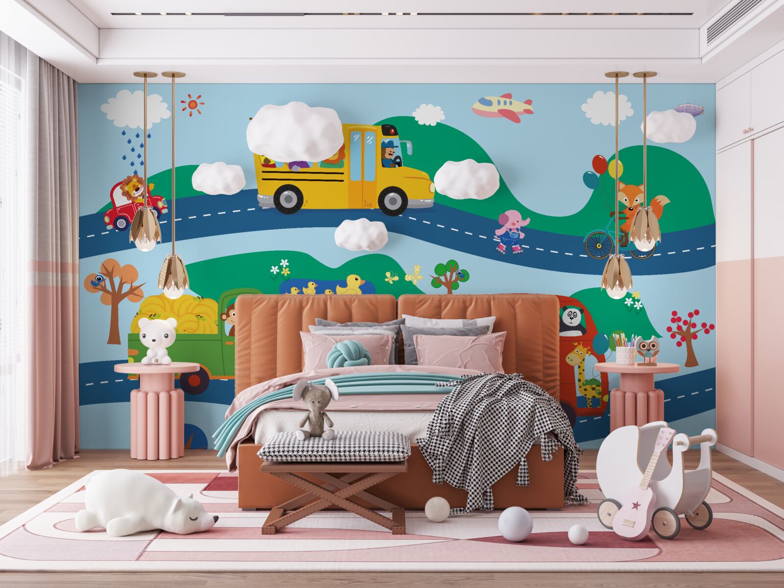 Papier peint les animaux sont transportés par