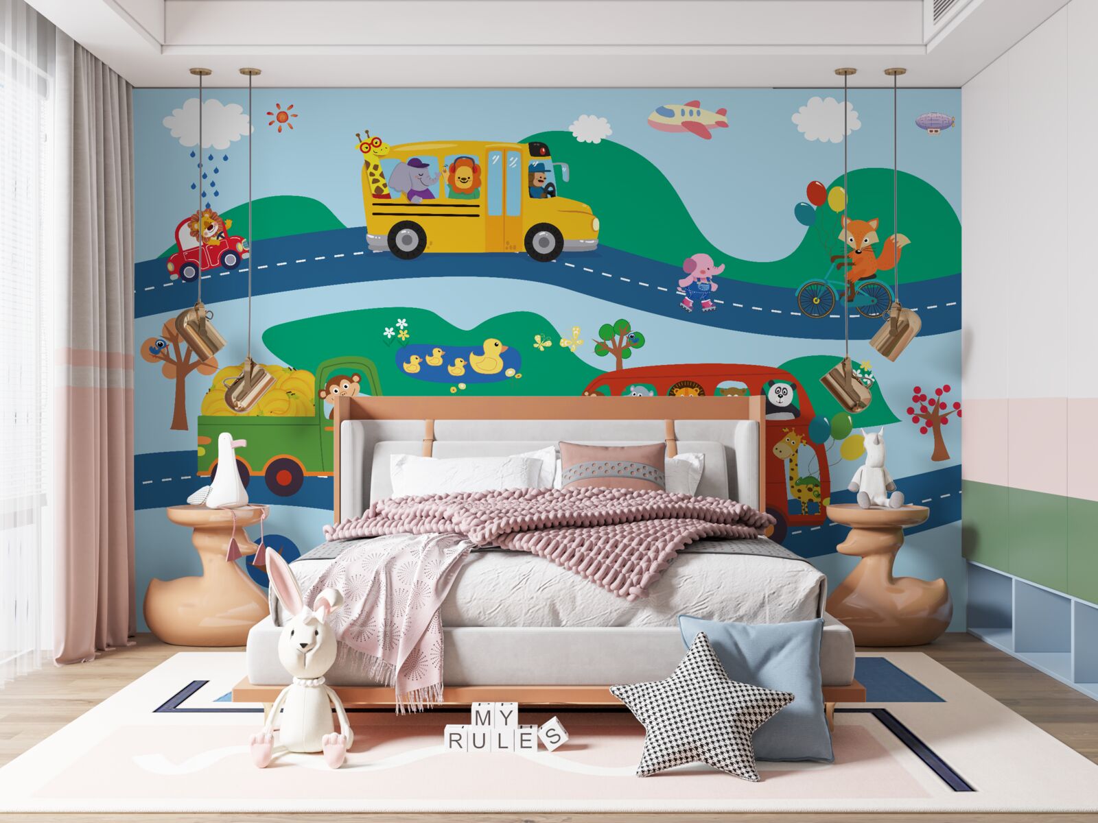 Papier peint les animaux sont transportés par