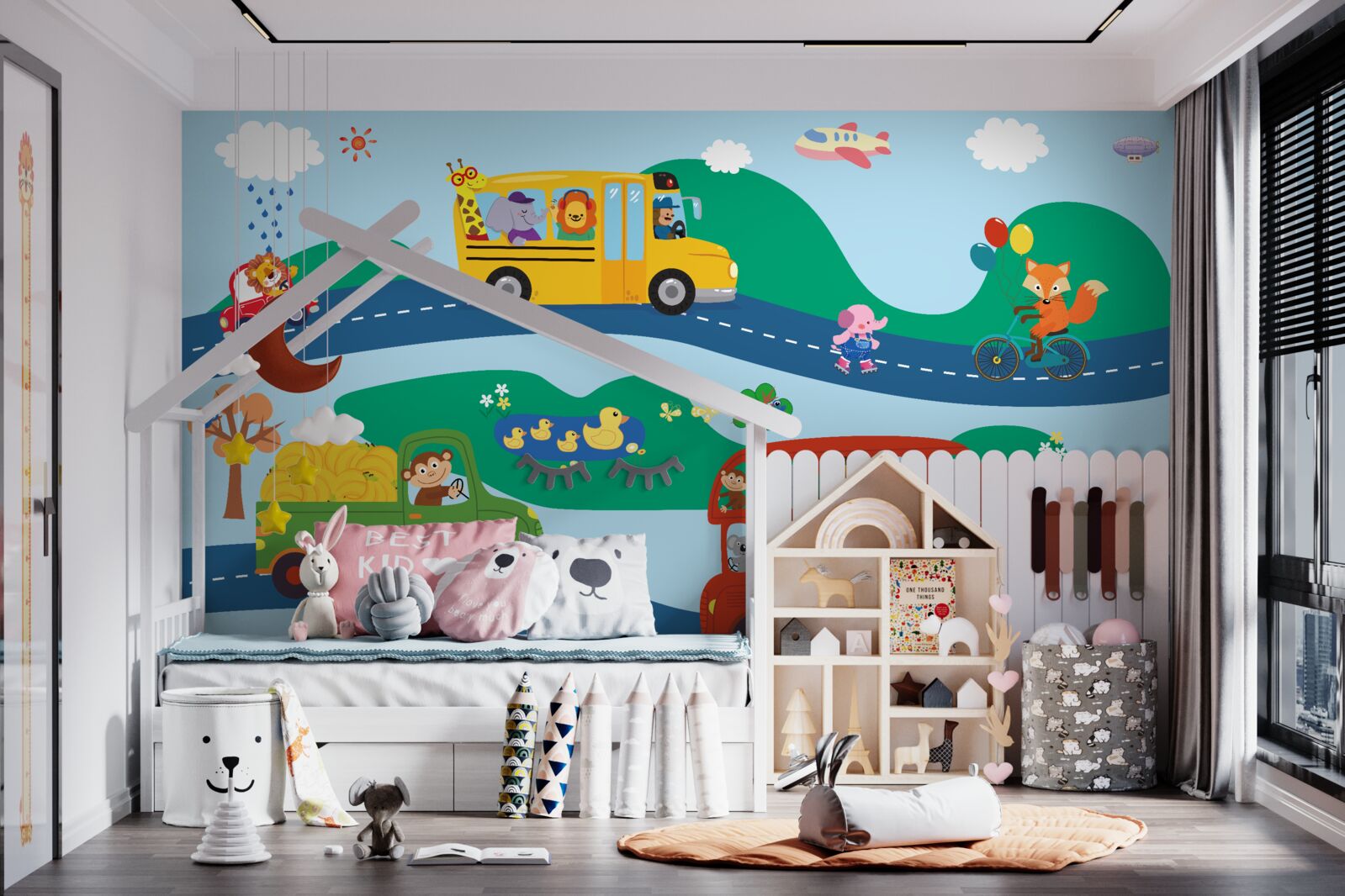 Papier peint les animaux sont transportés par