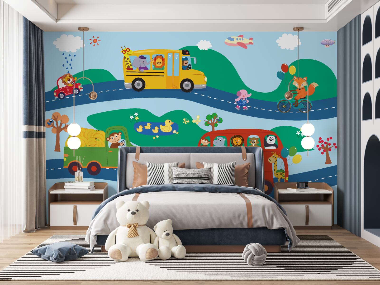 Papier peint les animaux sont transportés par