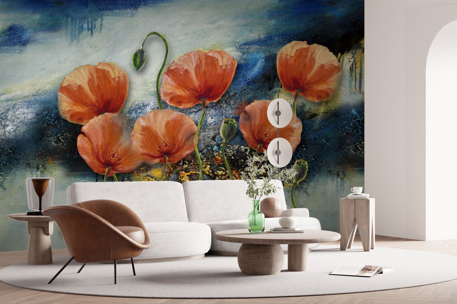 Papier peint une collection de gracieux pavots d'été écarlates