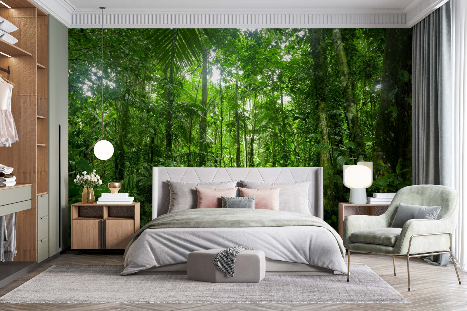 Papier peint paysage de forêt tropicale, amazonie