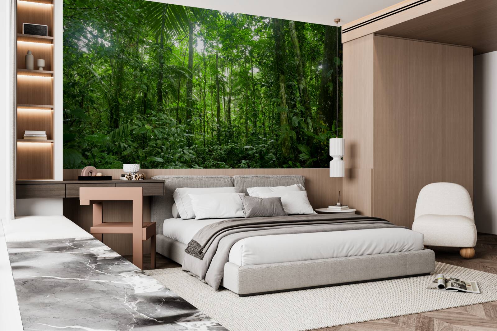 Papier peint paysage de forêt tropicale, amazonie