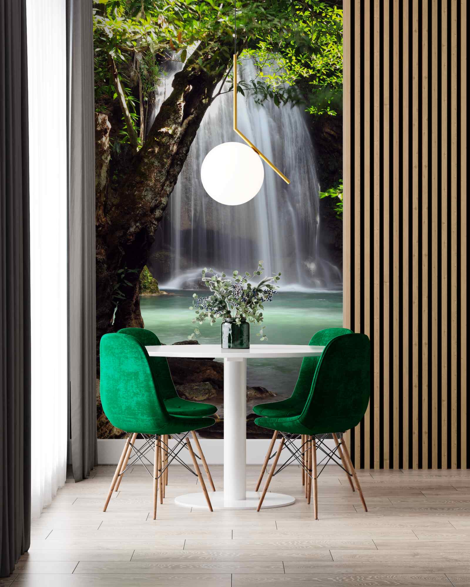 Papier peint erawan, une chute d'eau dans la zone forestière de la thaïlande, est située à kanchanaburi