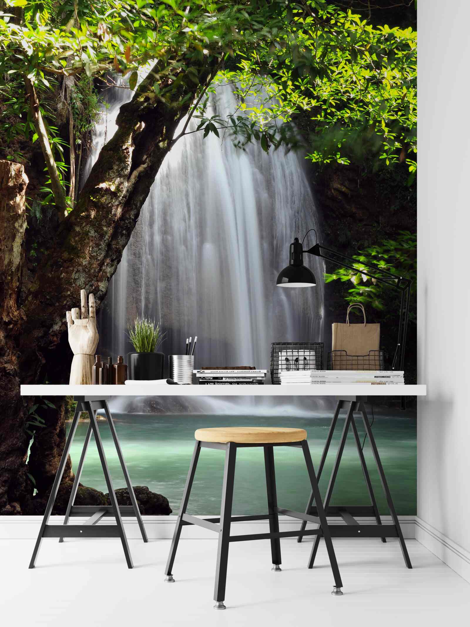 Papier peint erawan, une chute d'eau dans la zone forestière de la thaïlande, est située à kanchanaburi