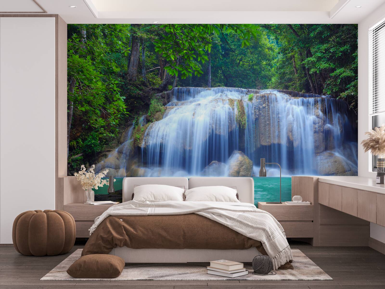 Papier peint cascade d'erawan à kanchanaburi, thaïlande