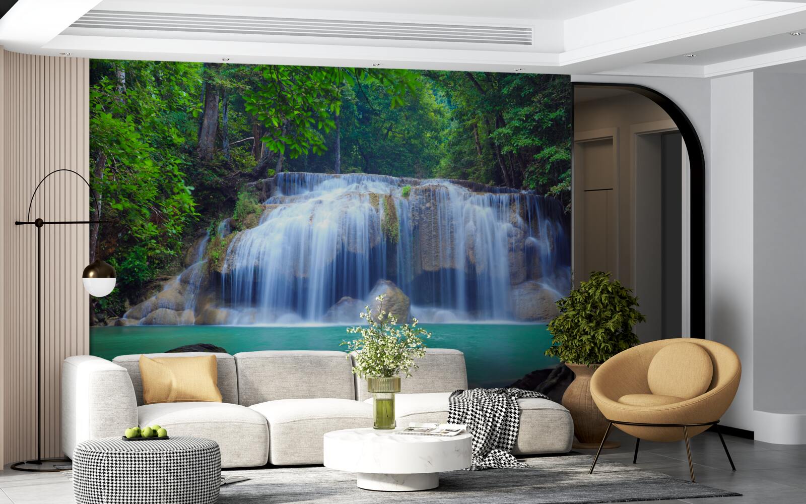 Papier peint cascade d'erawan à kanchanaburi, thaïlande