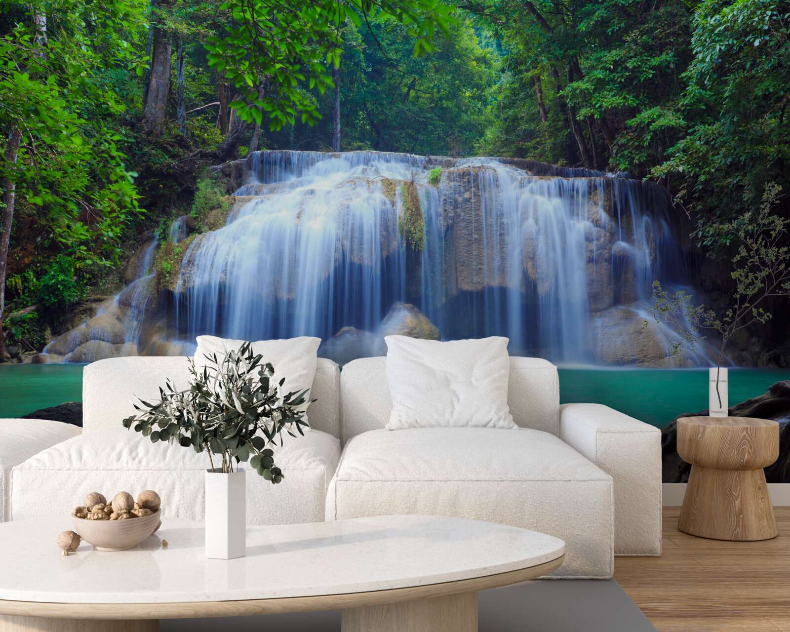 Papier peint cascade d'erawan à kanchanaburi, thaïlande