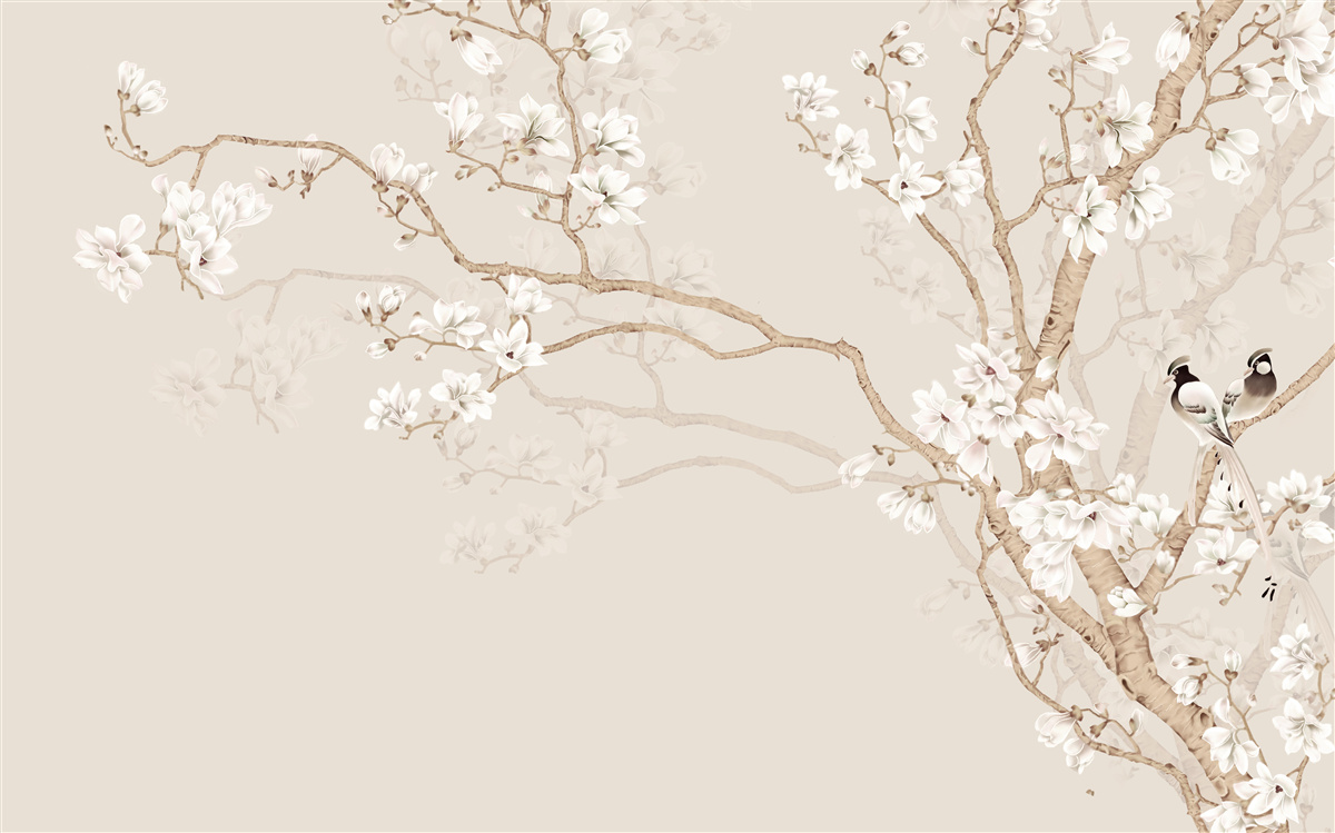 Papier peint papier peint avec l'image d'un cerisier