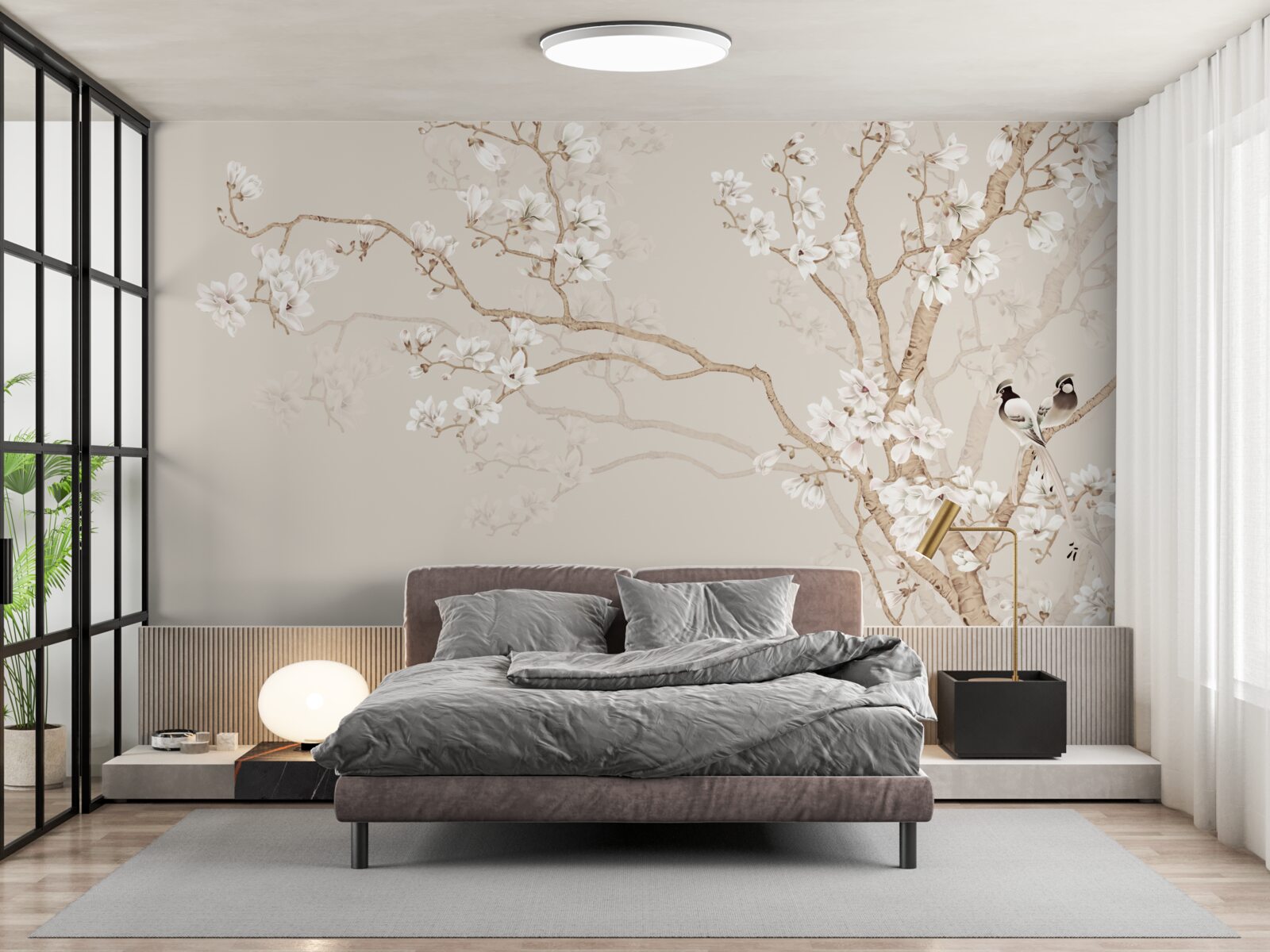 Papier peint papier peint avec l'image d'un cerisier