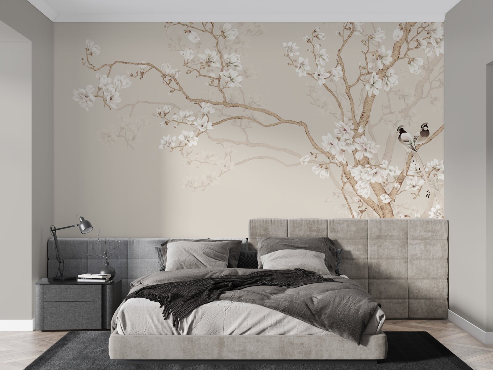 Papier peint papier peint avec l'image d'un cerisier