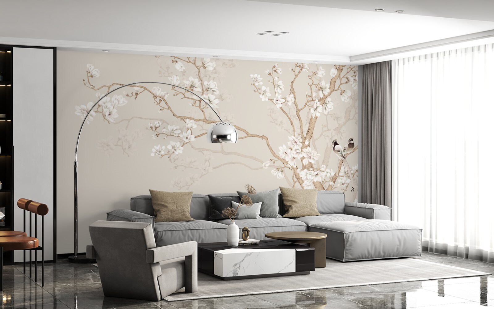 Papier peint papier peint avec l'image d'un cerisier