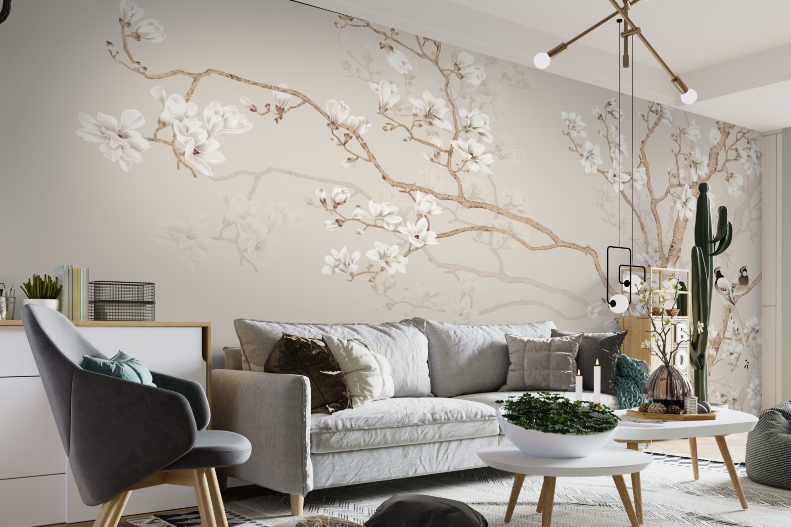 Papier peint papier peint avec l'image d'un cerisier