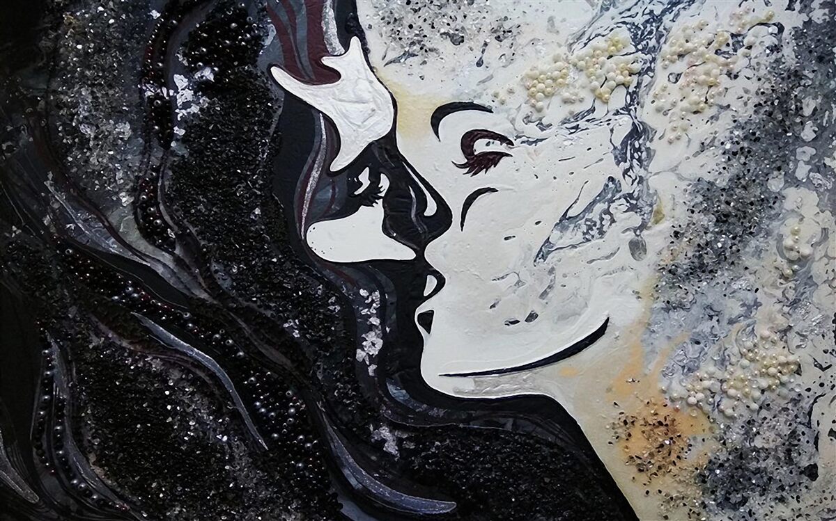 Papier peint un baiser de passion sur le mur