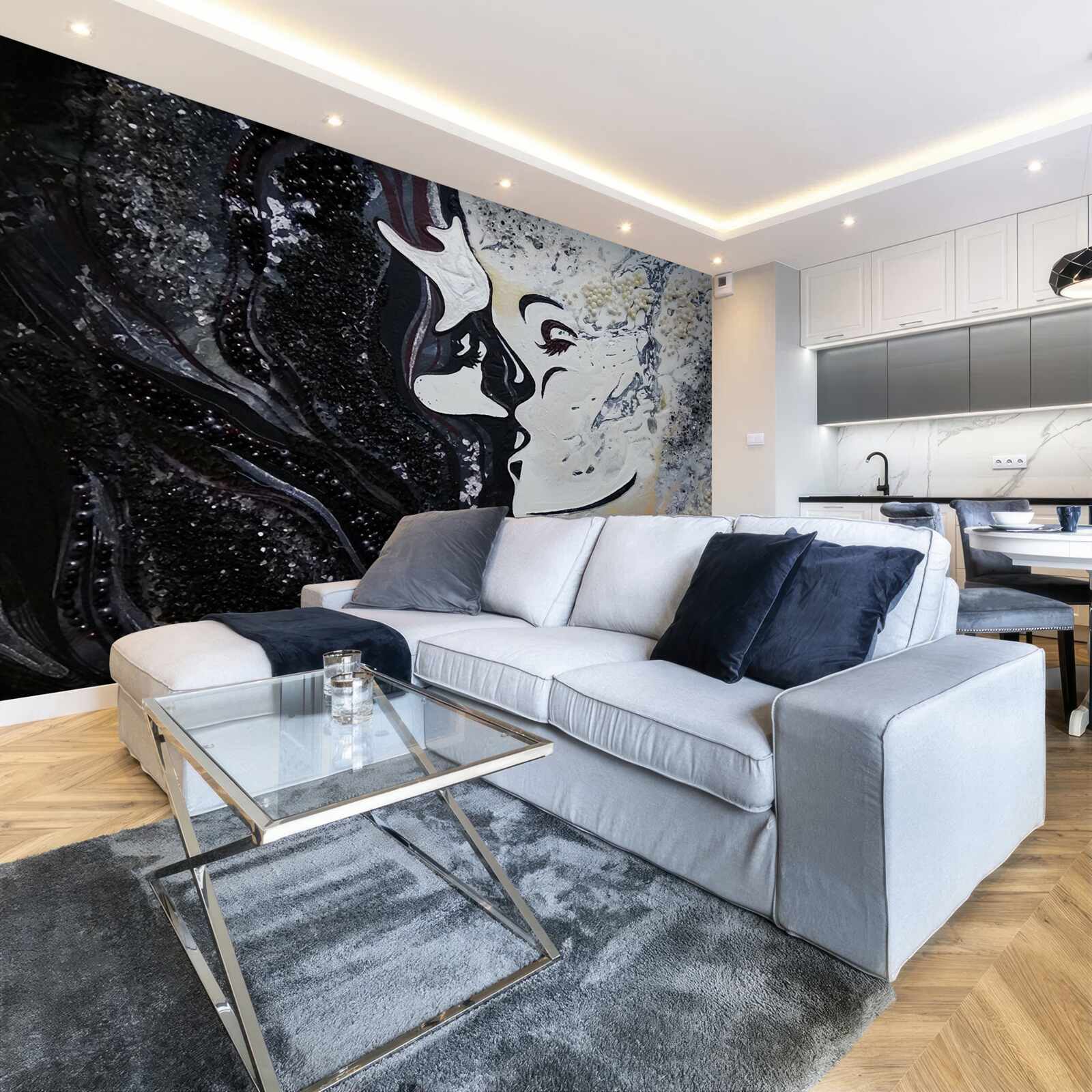 Papier peint un baiser de passion sur le mur