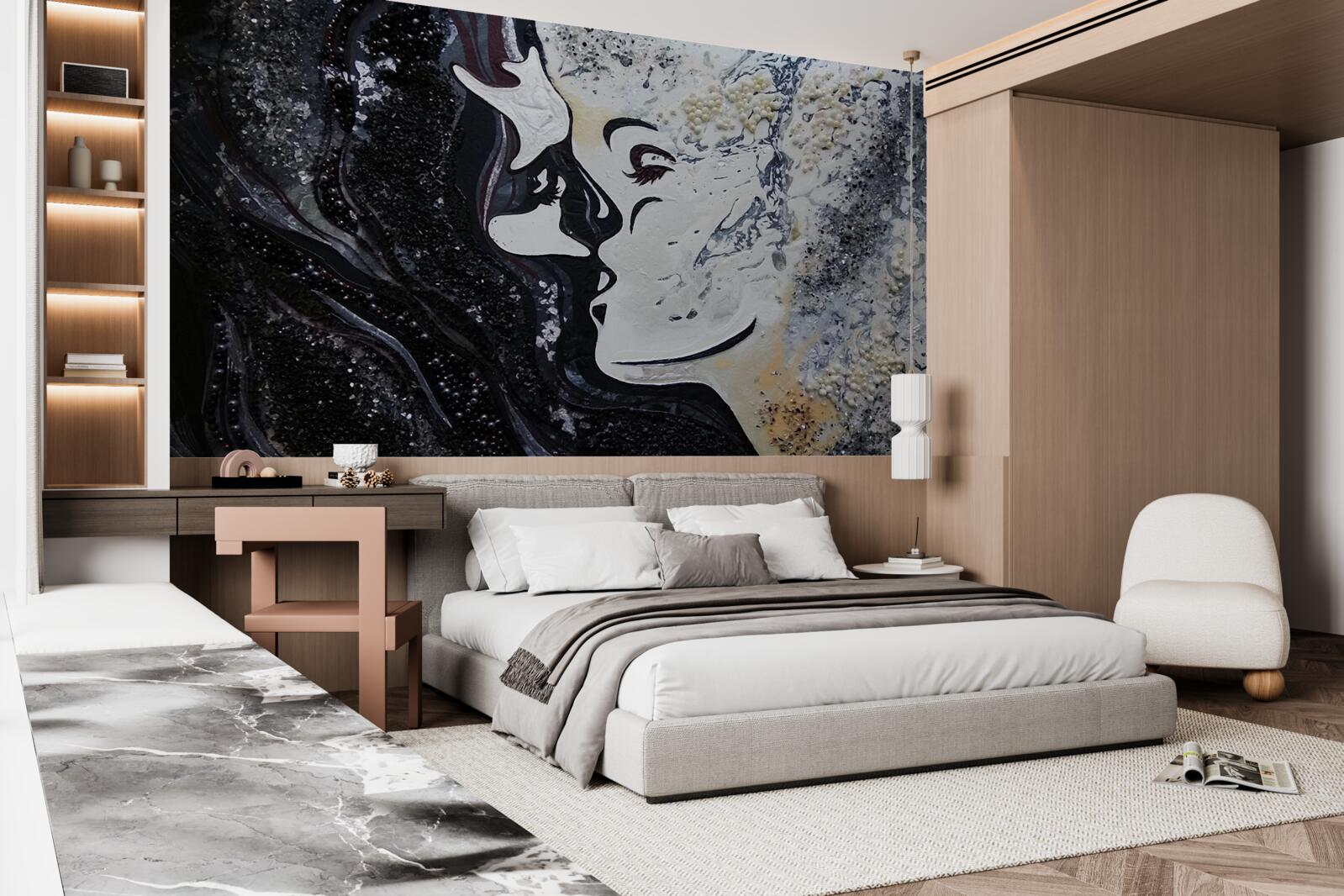 Papier peint un baiser de passion sur le mur