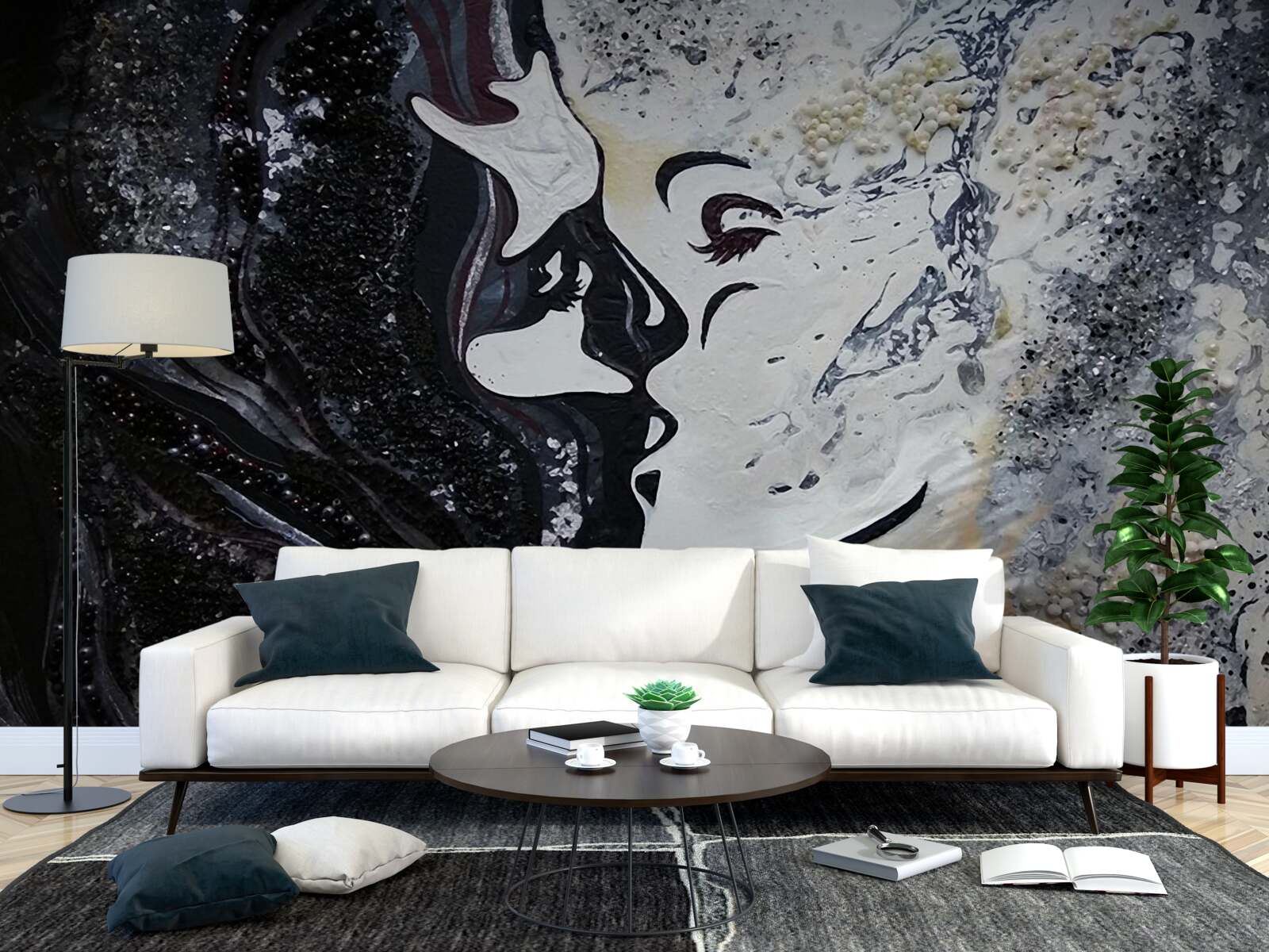 Papier peint un baiser de passion sur le mur