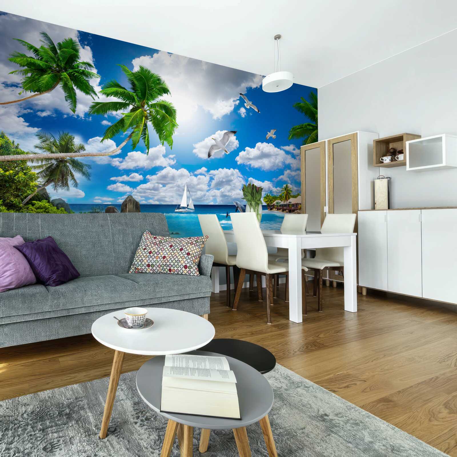 Papier peint un morceau de paradis sur le mur