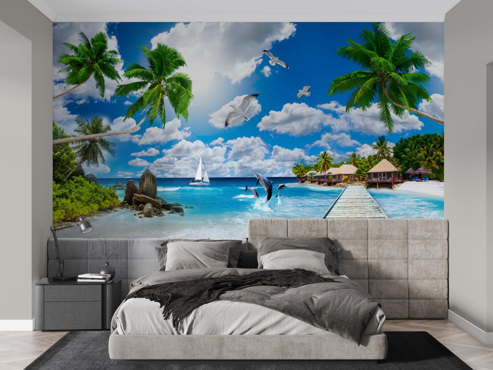 Papier peint un morceau de paradis sur le mur