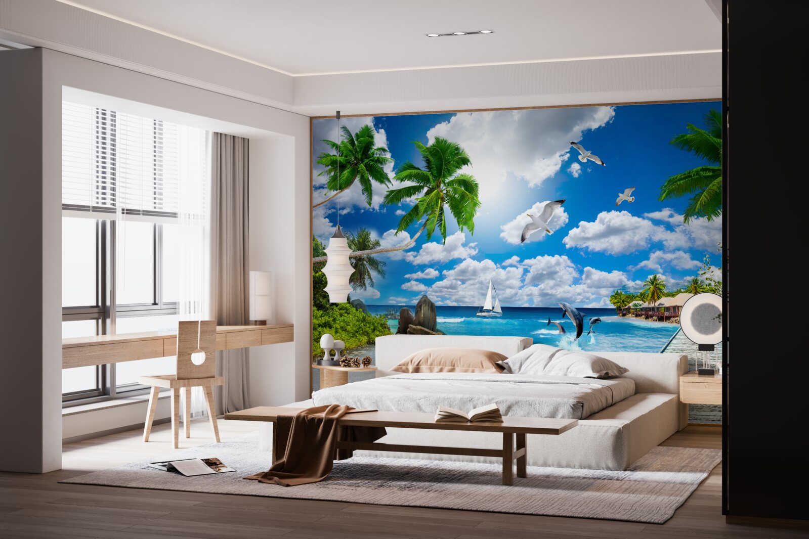 Papier peint un morceau de paradis sur le mur