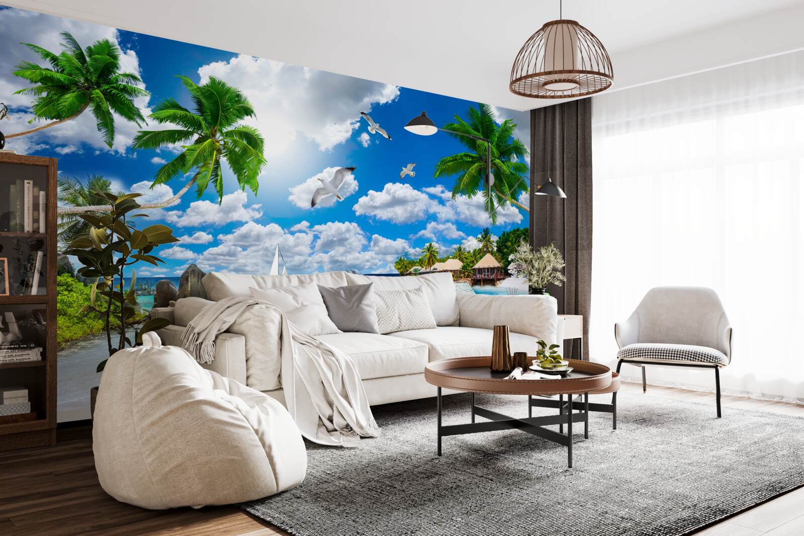 Papier peint un morceau de paradis sur le mur