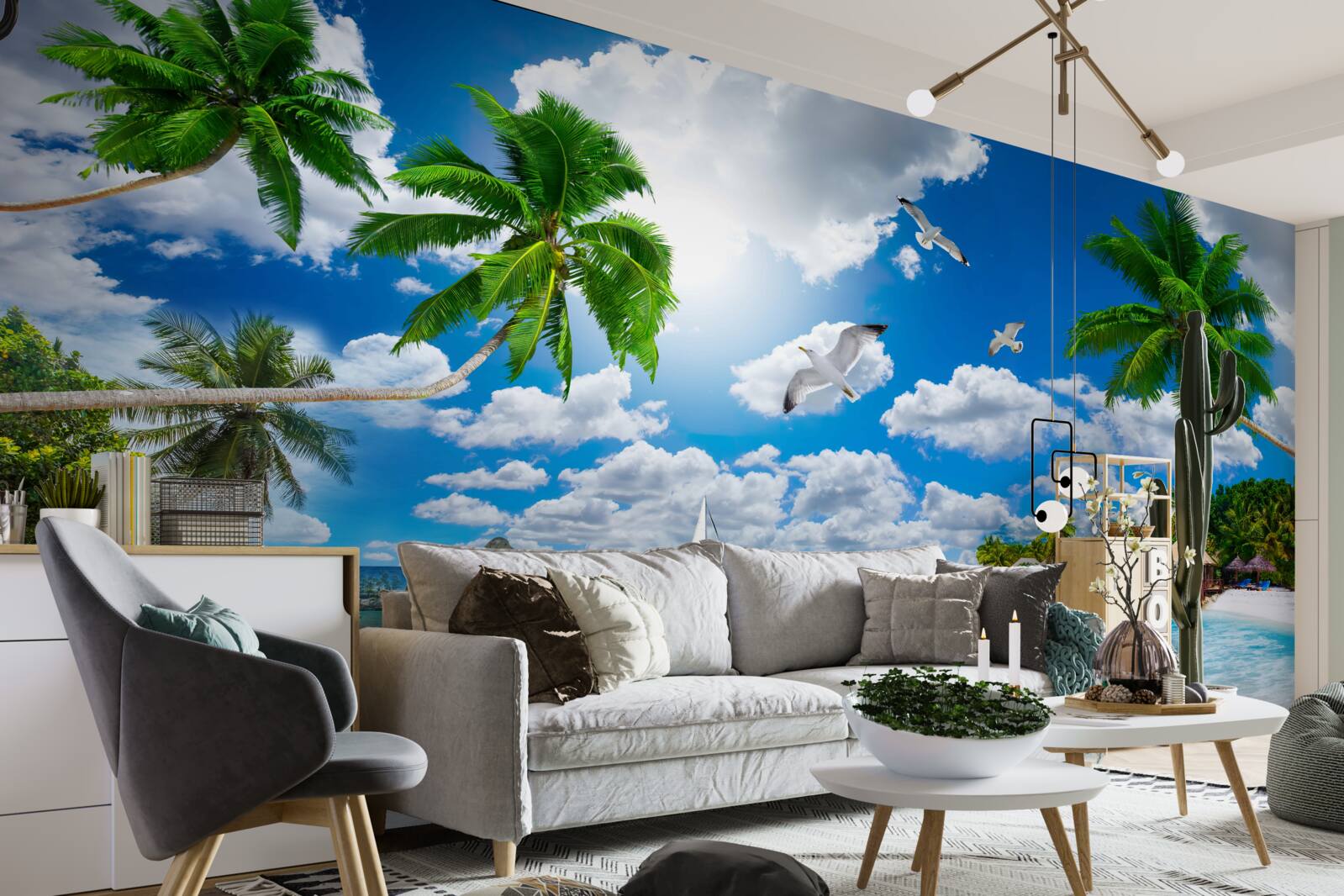 Papier peint un morceau de paradis sur le mur