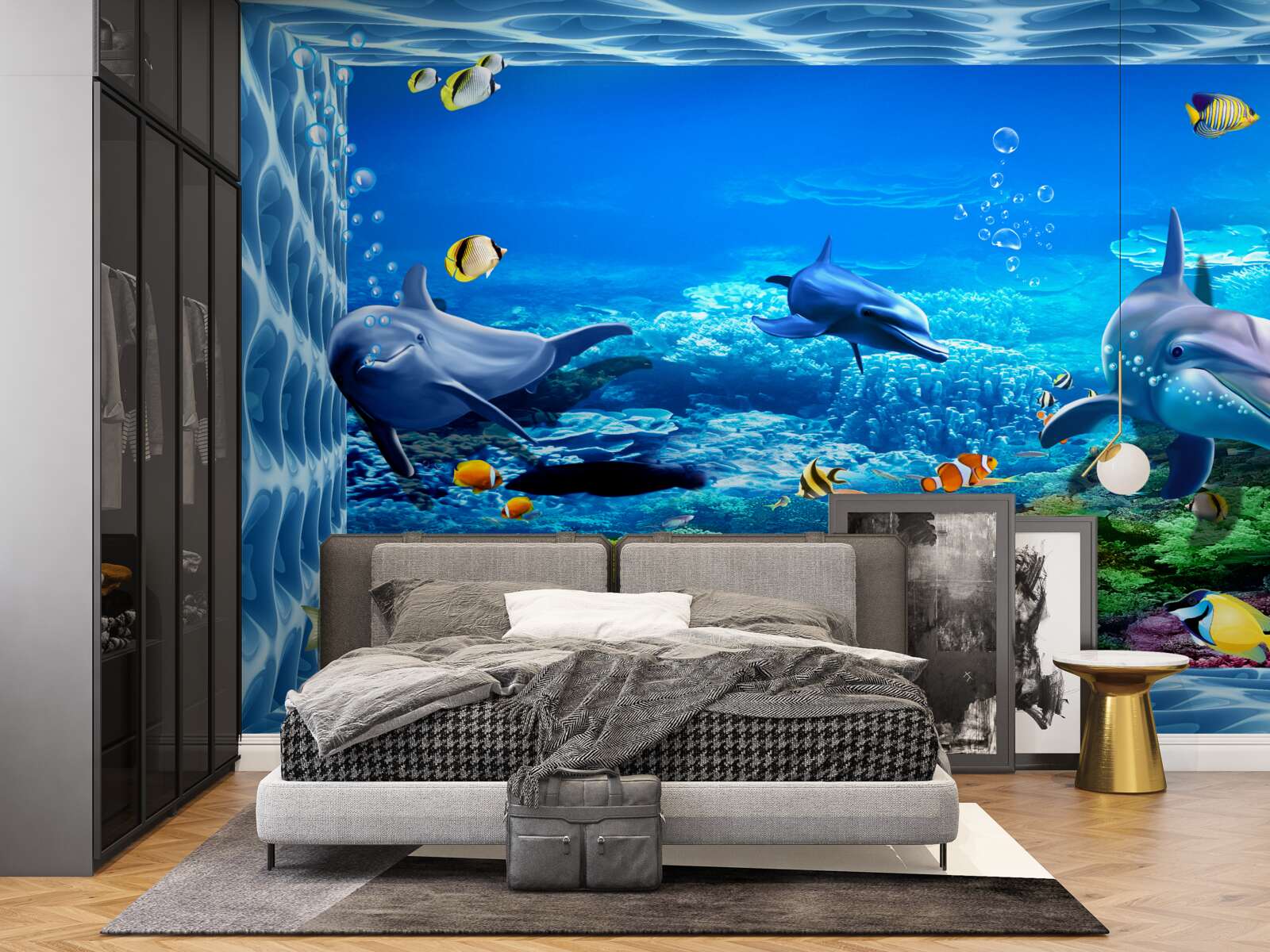Papier peint dauphins dans un zoo aquatique
