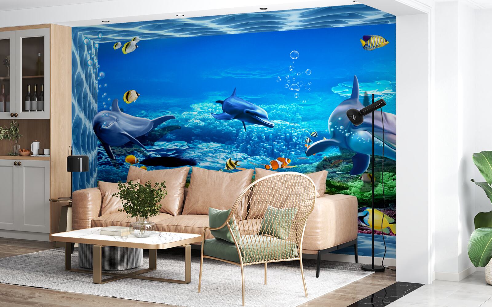 Papier peint dauphins dans un zoo aquatique