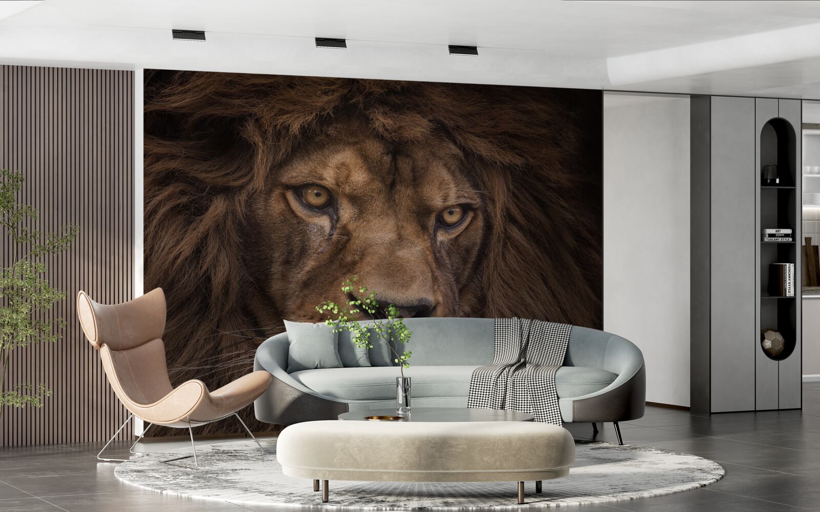 Papier peint Le mur et le lion