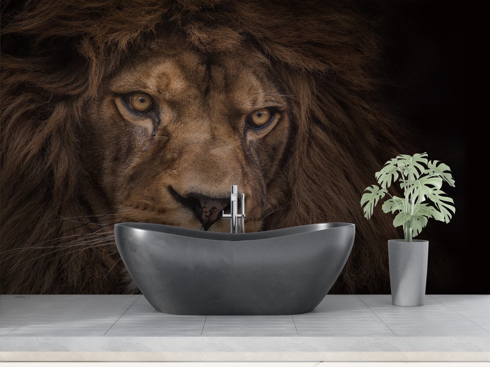 Papier peint Le mur et le lion