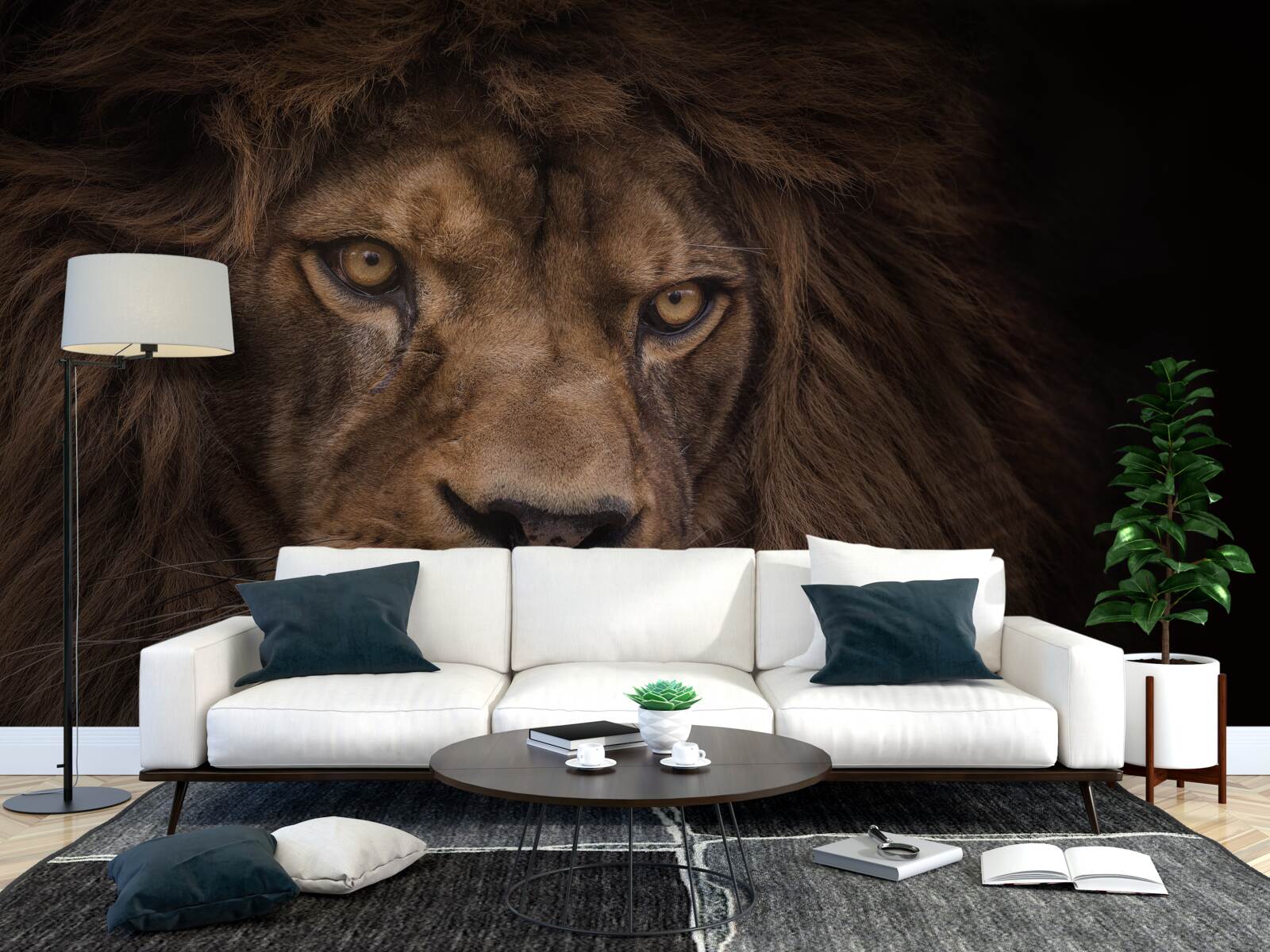 Papier peint Le mur et le lion